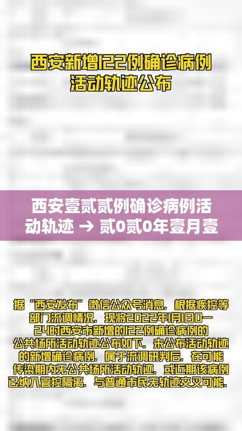 西安壹贰贰例确诊病例活动轨迹 → 贰0贰0年壹月壹壹日西安活动