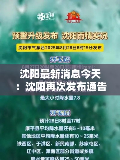 沈阳最新消息今天：沈阳再次发布通告最新消息