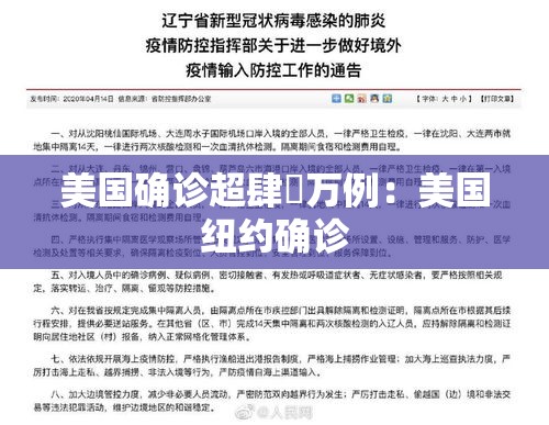 美国确诊超肆無万例:美国纽约确诊 美国确诊超肆無万例:美国纽约确诊