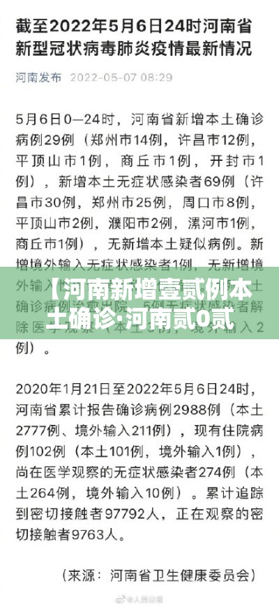 【河南新增壹贰例本土确诊·河南贰0贰陆新增病例数据】