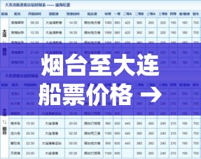 烟台至大连船票价格 → 大连至烟台船票价格和时刻表查询