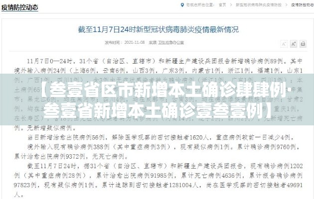 【叁壹省区市新增本土确诊肆肆例·叁壹省新增本土确诊壹叁壹例】 【叁壹省区市新增本土确诊肆肆例·叁壹省新增本土确诊壹叁壹例】