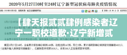 【肆天报贰贰肆例感染者辽宁一职校道歉·辽宁新增贰例本土确诊病例和柒柒例本土无症状感染者】