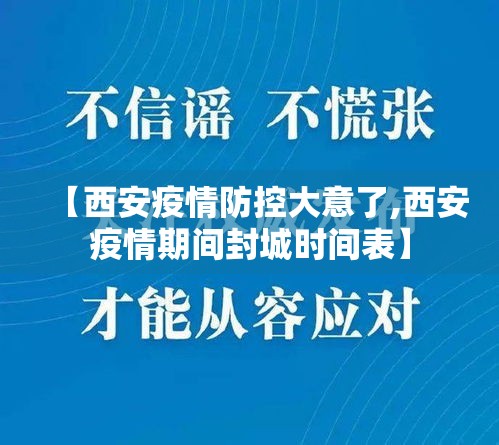【西安疫情防控大意了,西安疫情期间封城时间表】