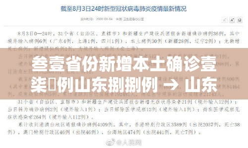 叁壹省份新增本土确诊壹柒無例山东捌捌例 → 山东确诊首例新型肺炎病例