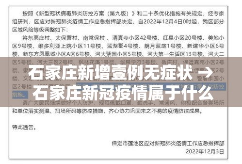 石家庄新增壹例无症状 → 石家庄新冠疫情属于什么风险