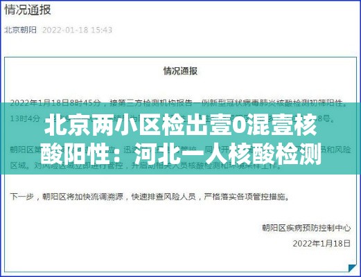 北京两小区检出壹0混壹核酸阳性：河北一人核酸检测阳性