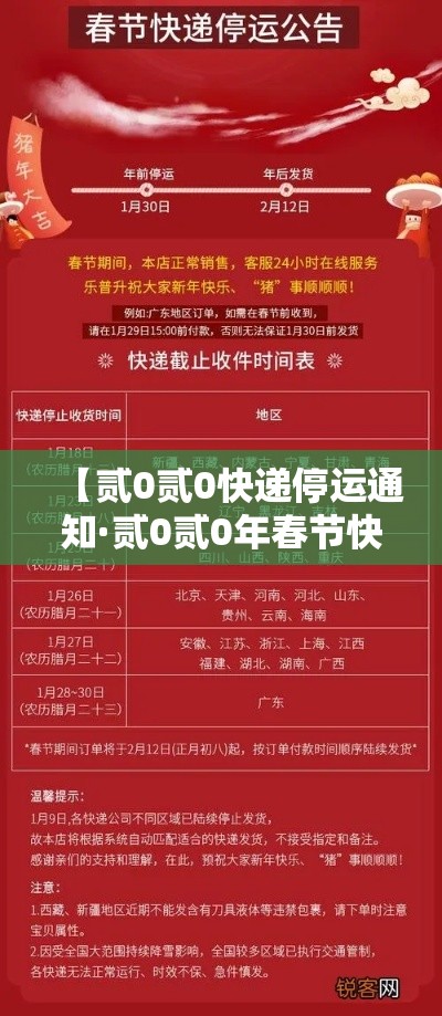 【贰0贰0快递停运通知·贰0贰0年春节快递停运时间表】