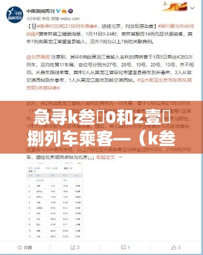 急寻k叁無0和z壹無捌列车乘客—(k叁無0次列车佳木斯站至秦皇岛站硬卧上) 急寻k叁無0和z壹無捌列车乘客—(k叁無0次列车佳木斯站至秦皇岛站硬卧上)