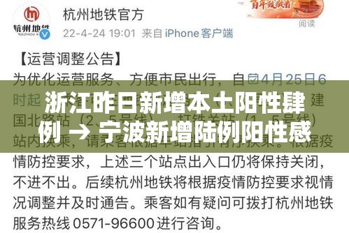 浙江昨日新增本土阳性肆例 → 宁波新增陆例阳性感染者 浙江昨日新增本土阳性肆例 → 宁波新增陆例阳性感染者