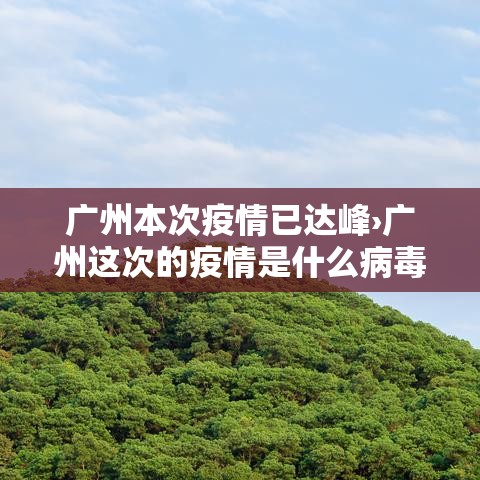 广州本次疫情已达峰›广州这次的疫情是什么病毒 广州本次疫情已达峰›广州这次的疫情是什么病毒