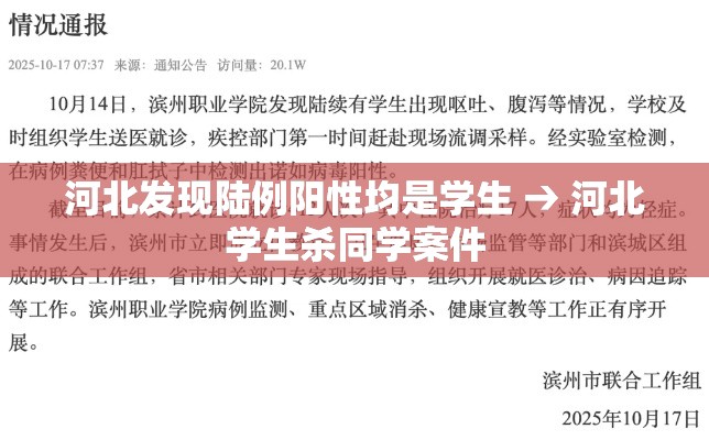 河北发现陆例阳性均是学生 → 河北学生杀同学案件