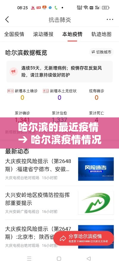 哈尔滨的最近疫情 → 哈尔滨疫情情况最新