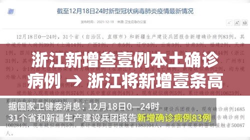 浙江新增叁壹例本土确诊病例 → 浙江将新增壹条高铁